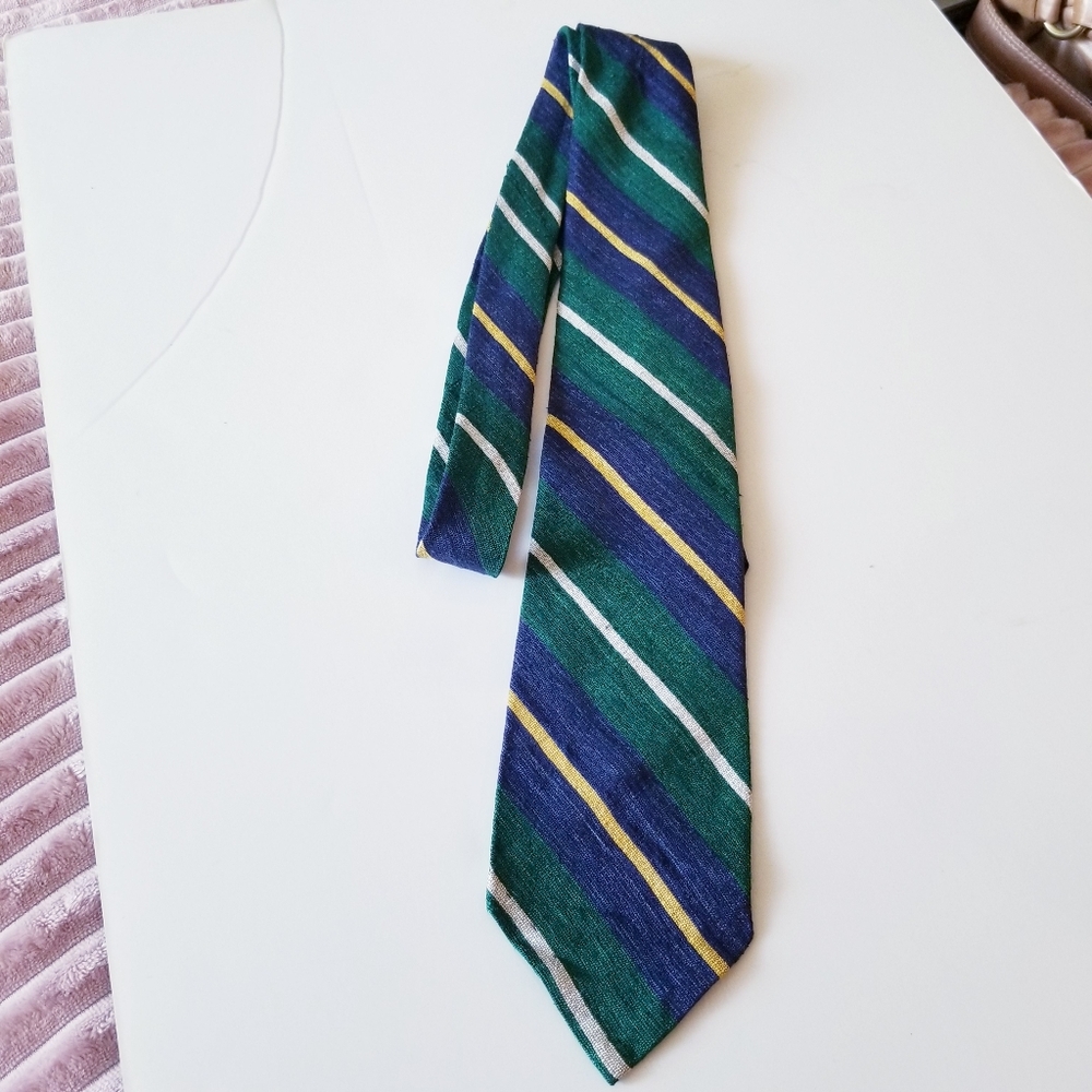 Polo Ralph Lauren Vintage Striped Hand Made Silk Tie